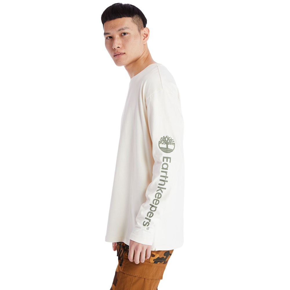 Timberland Μπλουζάκια Ανδρικα Ασπρα - Ecoriginal Ek+ Long-Sleeve - Greece 6421873-SB